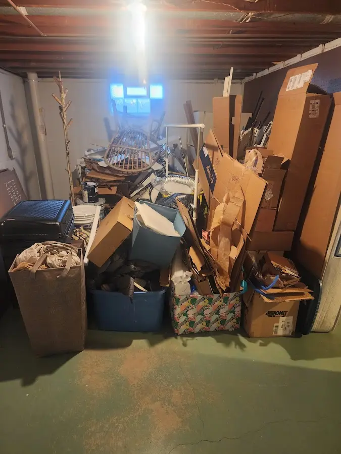 Roll-off dumpster container at job site for 20 Yard Dumpster Rental in Biddeford